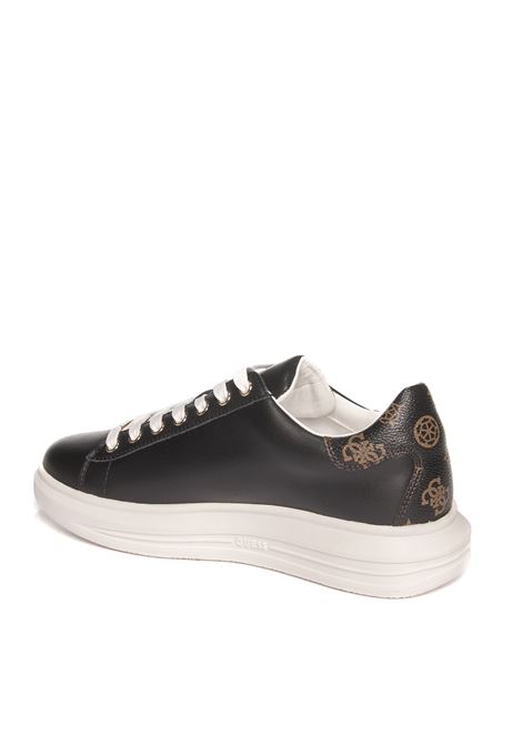 Black/brown logo vibo sneaker GUESS | FL8VIB LEA12VIBO-BLKBR